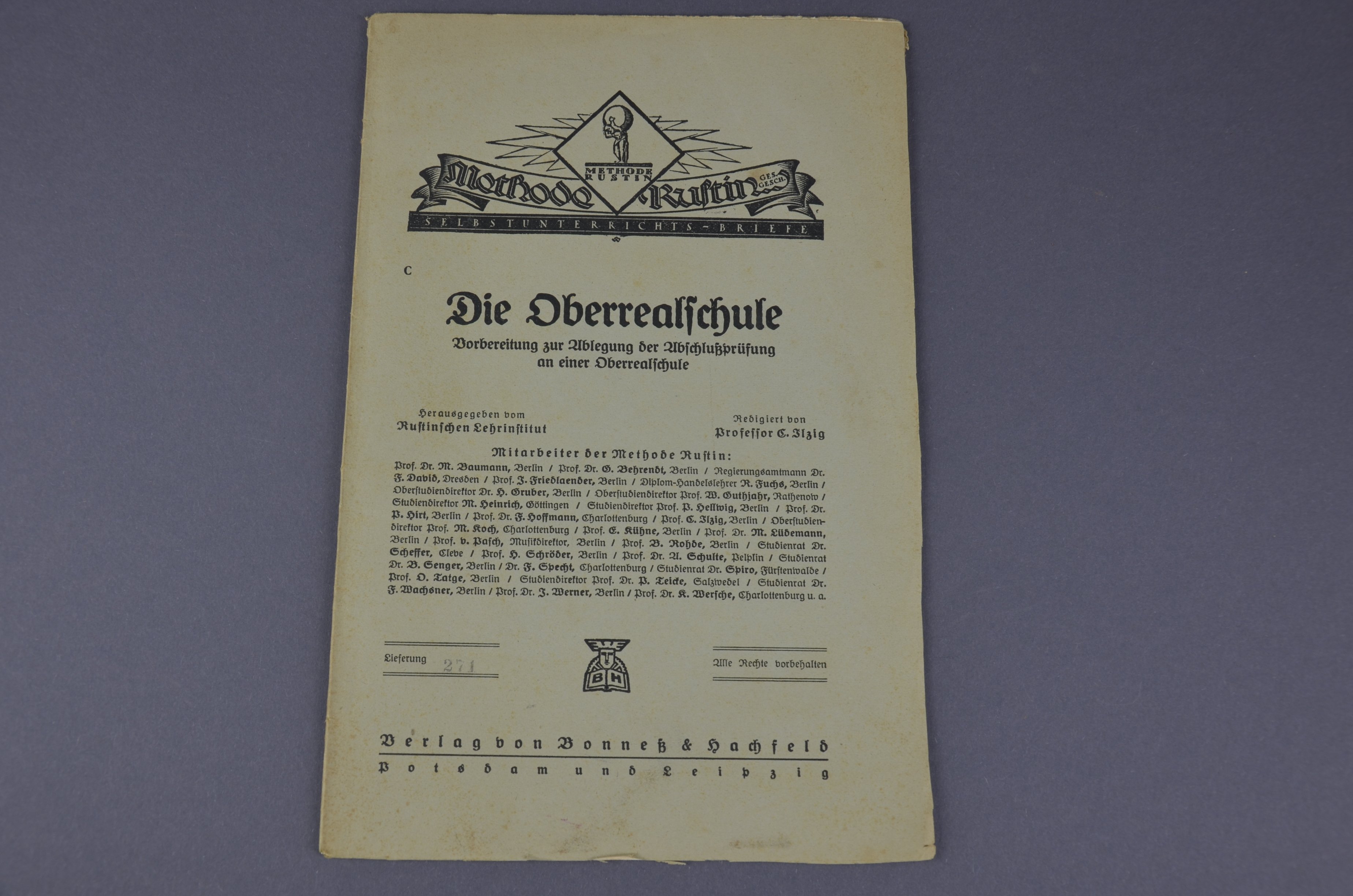 "Die Oberrealschule" (Förder- und Heimatverein Stadt und Kloster Jerichow e.V. CC BY-NC-SA)