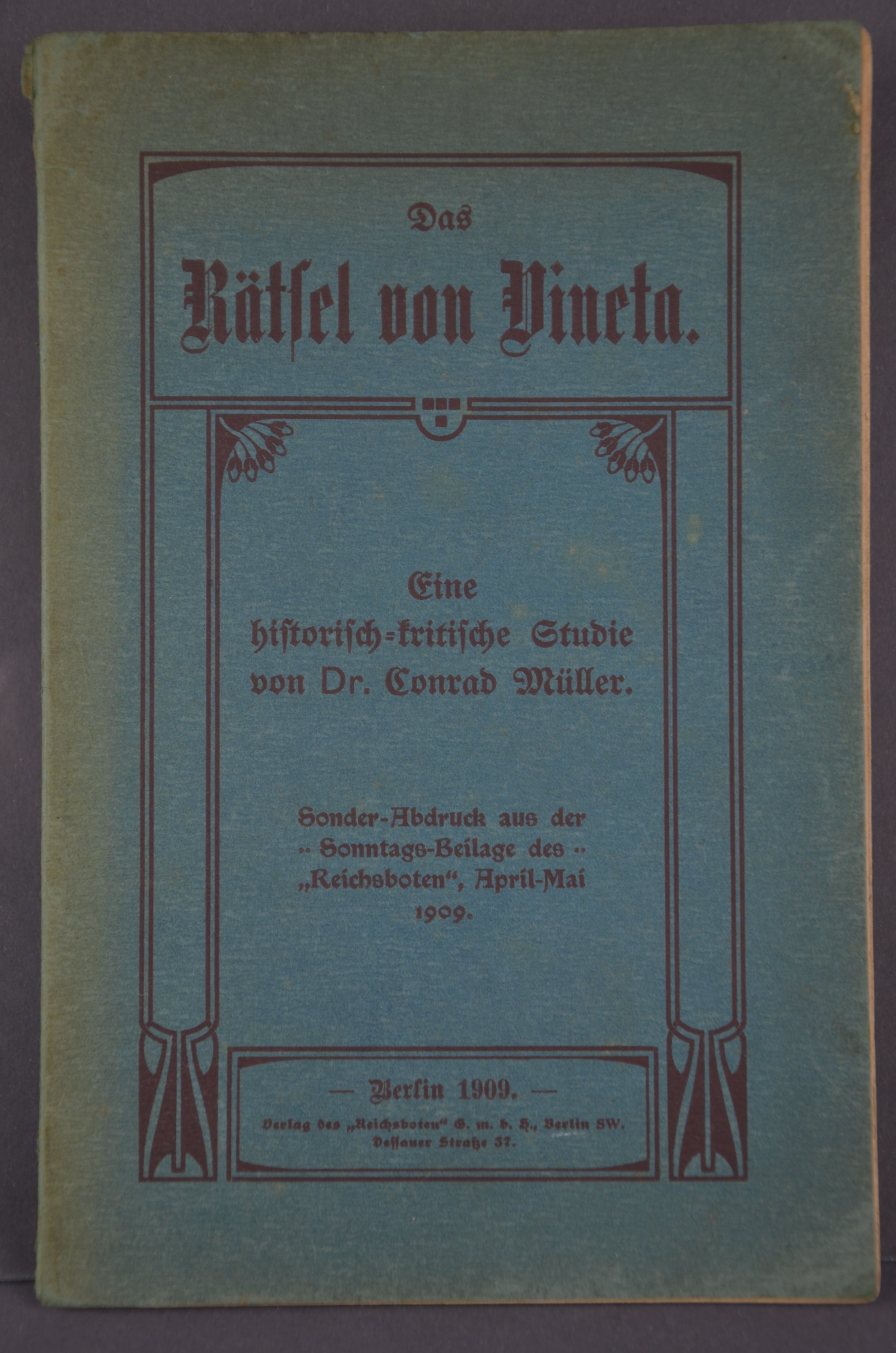 "Das Rätsel von Vineta", Eine historisch kritische Studie v. Dr. Conrad Müller (Förder- und Heimatverein Stadt und Kloster Jerichow e.V. CC BY-NC-SA)