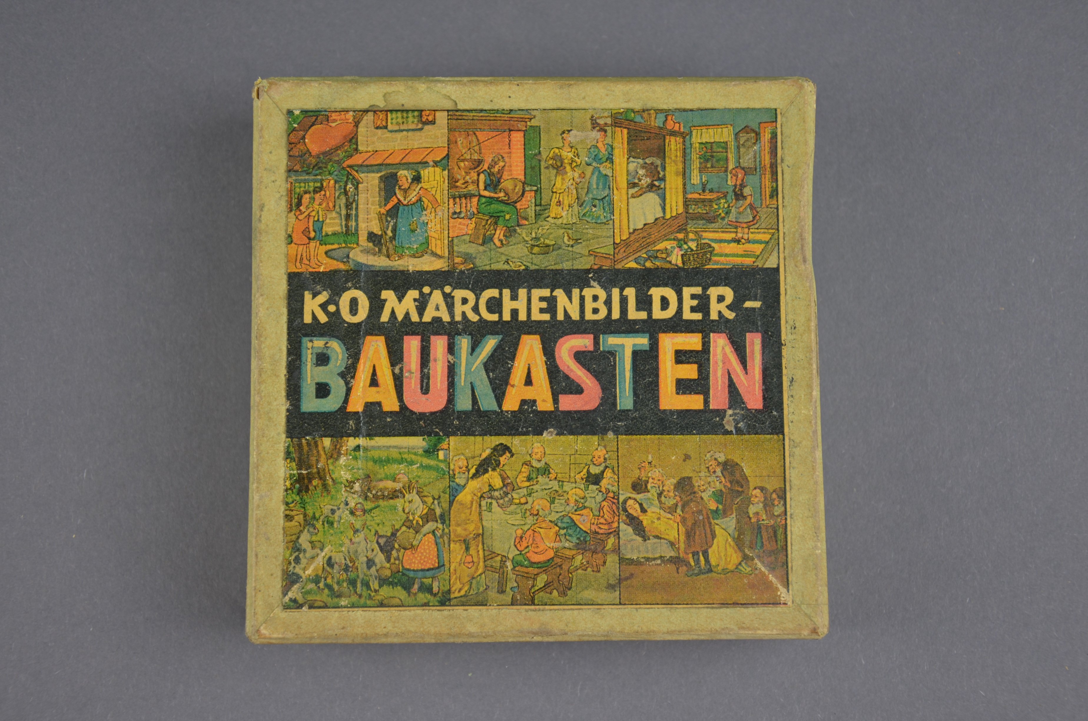 Märchenbilder Baukasten, 6 Bilder, 16 Bausteine von K-O, um 1950 (Förder- und Heimatverein Stadt und Kloster Jerichow e.V. CC BY-NC-SA)