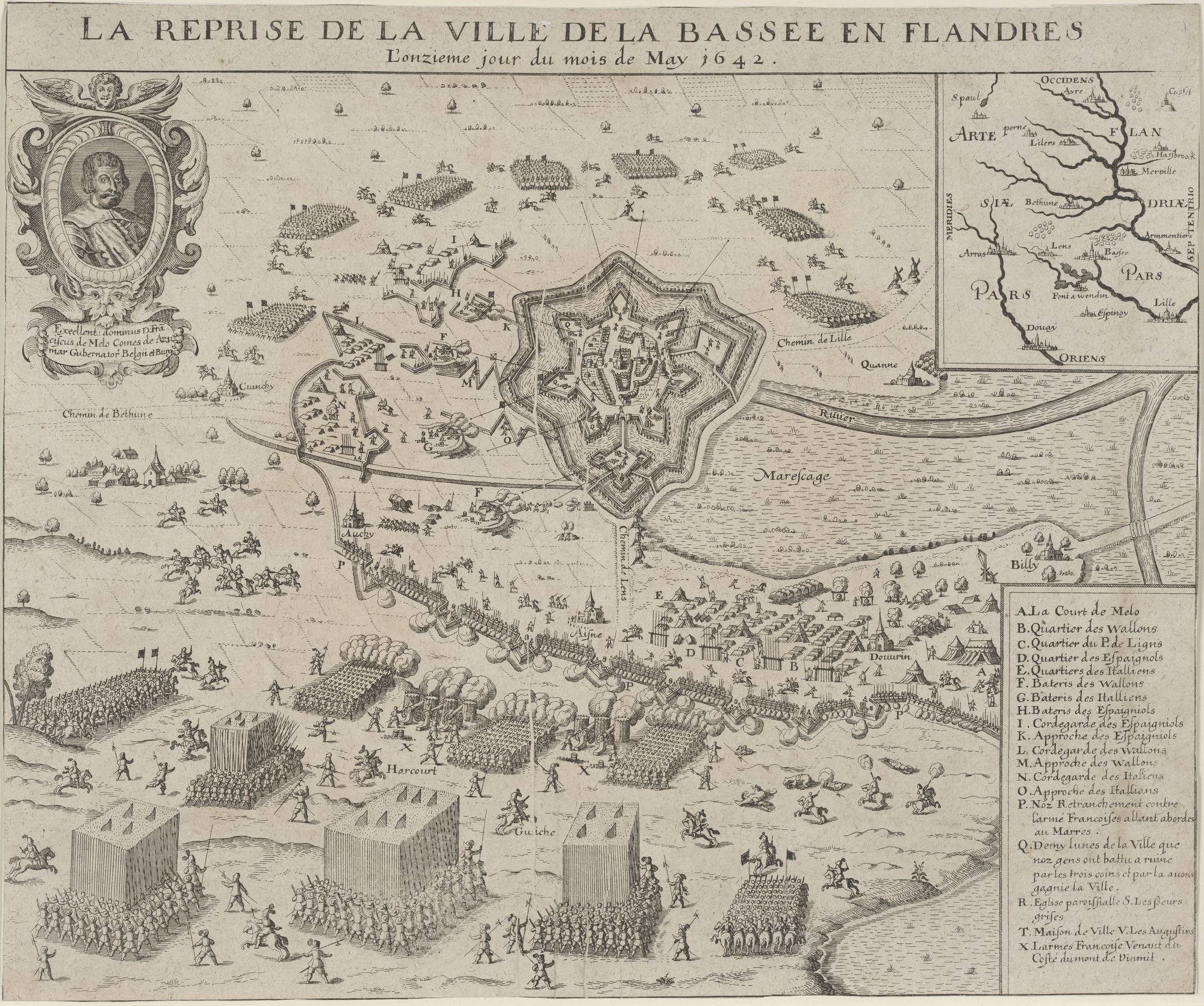 LA REPRISE DE LA VILLE DE LA BASSEE EN FLANDRES/ L'onzieme jour di mois May 1642. (Kulturstiftung Sachsen-Anhalt Public Domain Mark)
