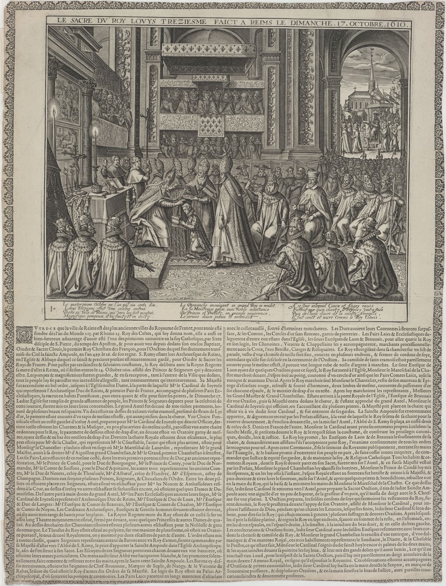 LE SACRE DU ROY LOUYS TREZIESME FAICT A REIMS LE DIMANCHE. 17. OCTOBRE. 1610. (Kulturstiftung Sachsen-Anhalt Public Domain Mark)
