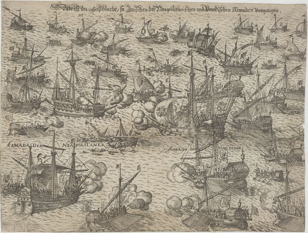 Abriss der Seeschlacht, so zwischen der Neapolitanischen und Venedischen Armaden vorgangen. (Kulturstiftung Sachsen-Anhalt Public Domain Mark)