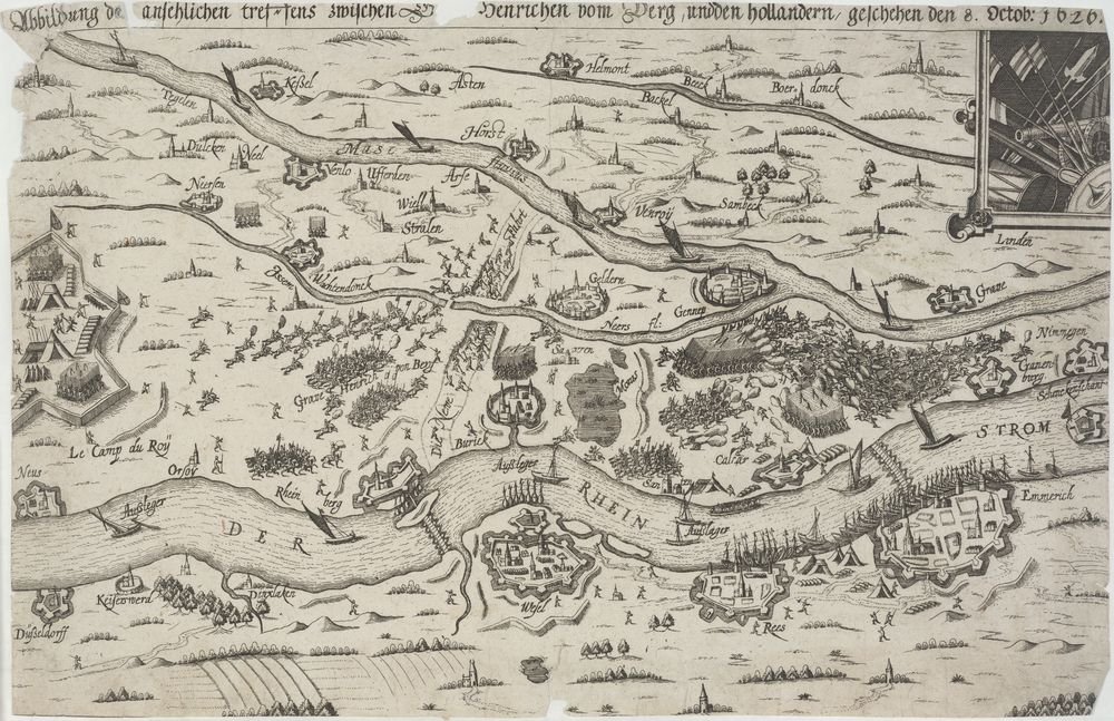 Abbildung des ansehlichen treffens zwischen [Grave] Henrichen vom Berg, und den holländern, geschehen den 8. Octob: 1626. (Kulturstiftung Sachsen-Anhalt Public Domain Mark)