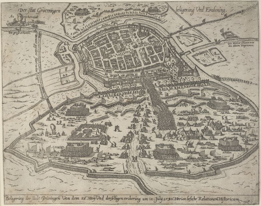Belagerung der Stadt Gruningen Von dem 21 May Und derselbigen eroberung am 12. July 1594 Hieuon besiehe Relationem Historicam (Kulturstiftung Sachsen-Anhalt Public Domain Mark)