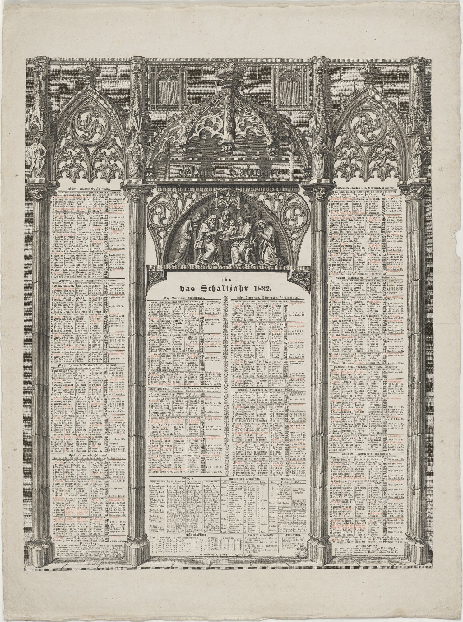 Wand-Kalender/ für/ das Schaltjahr 1832. (Kulturstiftung Sachsen-Anhalt Public Domain Mark)