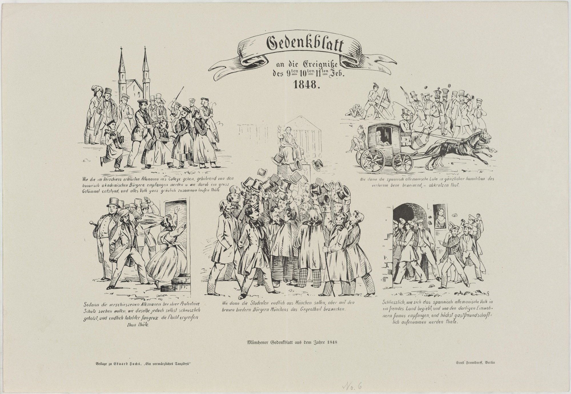 Gedenkblatt/ an die Ereigniße/ des 9ten 10ten 11ten Feb./ 1848. (Kulturstiftung Sachsen-Anhalt Public Domain Mark)