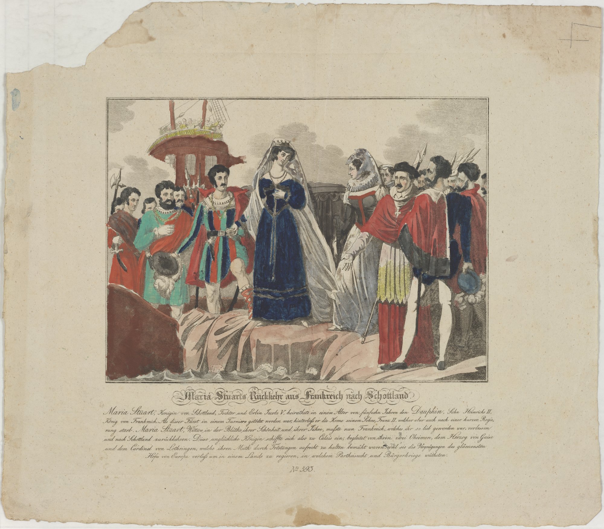 Maria Stuarts Rückkehr aus Frankreich nach Schottland. (Kulturstiftung Sachsen-Anhalt Public Domain Mark)