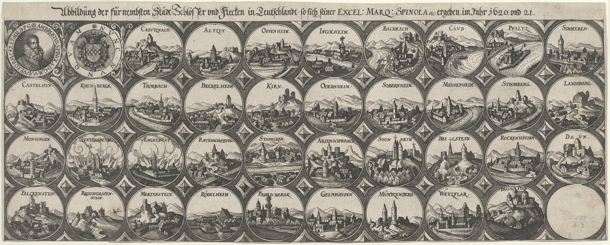Abbildung der fürnembsten Städt-Schlösser und Flecken in Deutschlandt - so sich seiner EXCEL: MARQ: SPINOLA etc: ergeben. im Jahr 1620. und 21. (Kulturstiftung Sachsen-Anhalt Public Domain Mark)