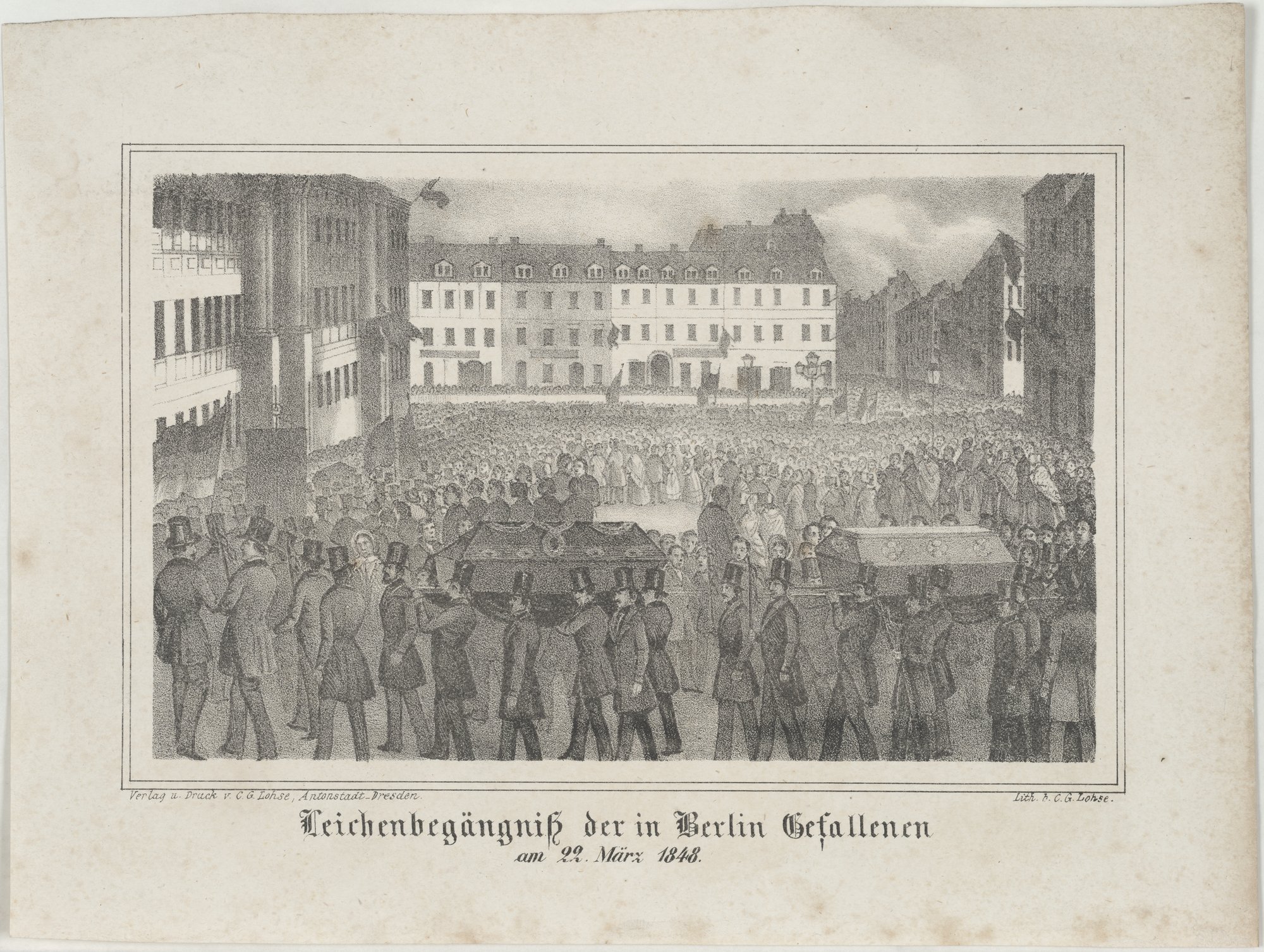 Leichenbegängniß der in Berlin Gefallenen/ am 22. März 1848. (Kulturstiftung Sachsen-Anhalt Public Domain Mark)