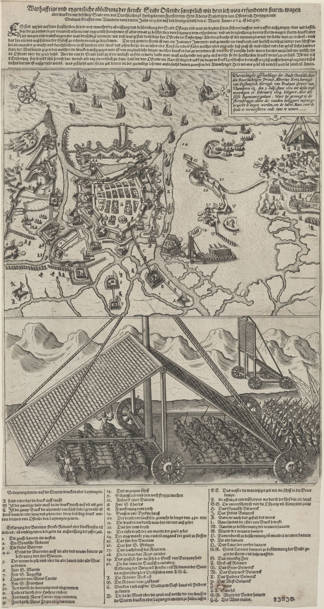Warhafftige und eygentliche abbildung der stercke Stadt Ostende samptlich (...) Anno 1604. ist belegert. (Kulturstiftung Sachsen-Anhalt Public Domain Mark)