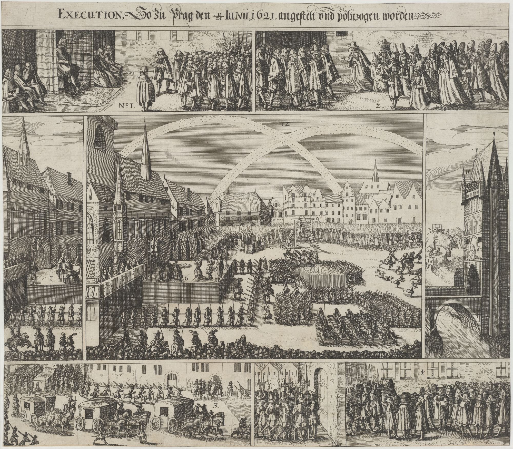 Execution, so zu Prag den 21. Junii 1621 ist ahngestelt und volnzogen worden (Kulturstiftung Sachsen-Anhalt Public Domain Mark)