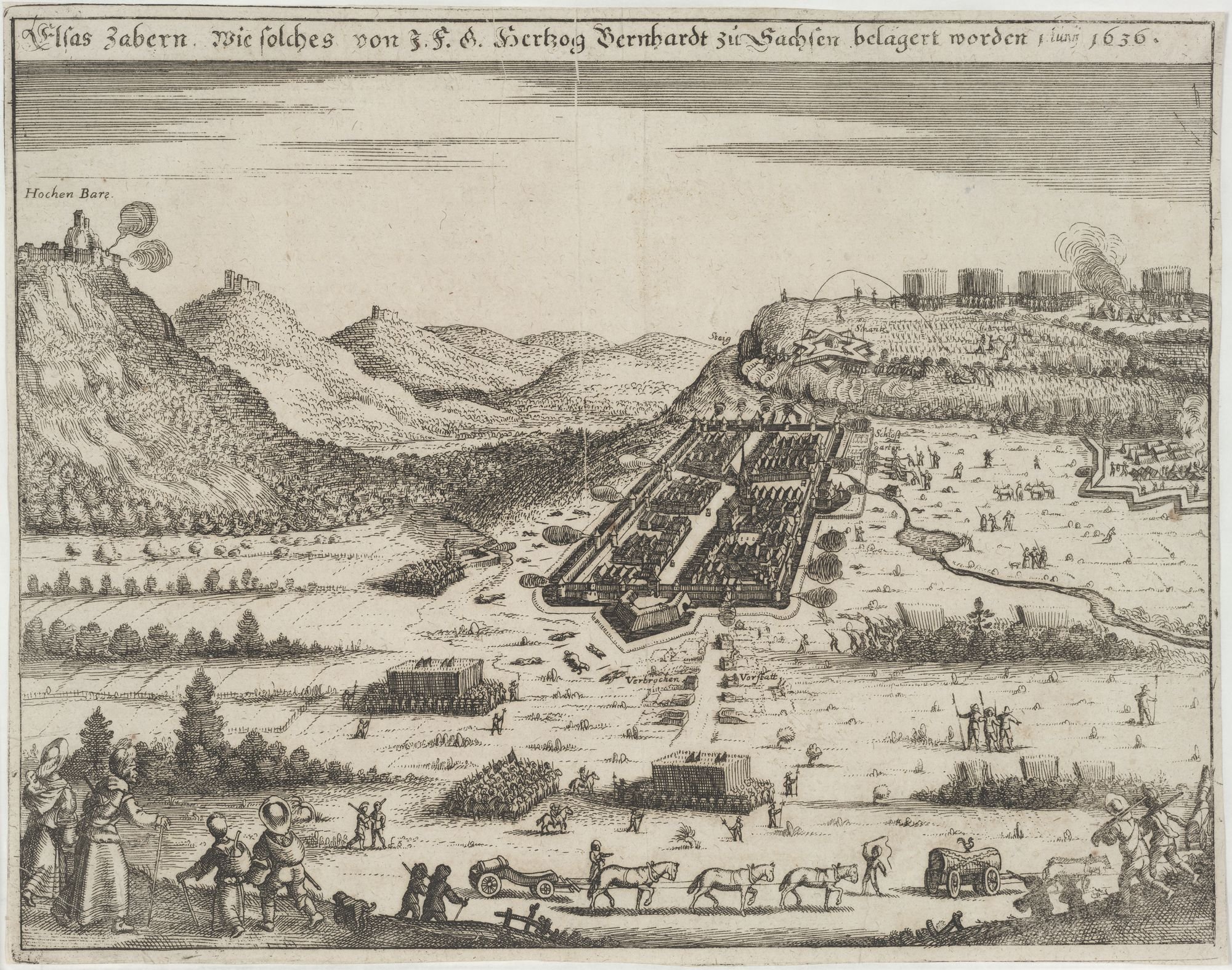 Elsas Zabern. Wie solches von J. F. G. Hertzog Bernhardt zu Sachsen belagert worden 1 Iuny 1636. (Kulturstiftung Sachsen-Anhalt Public Domain Mark)