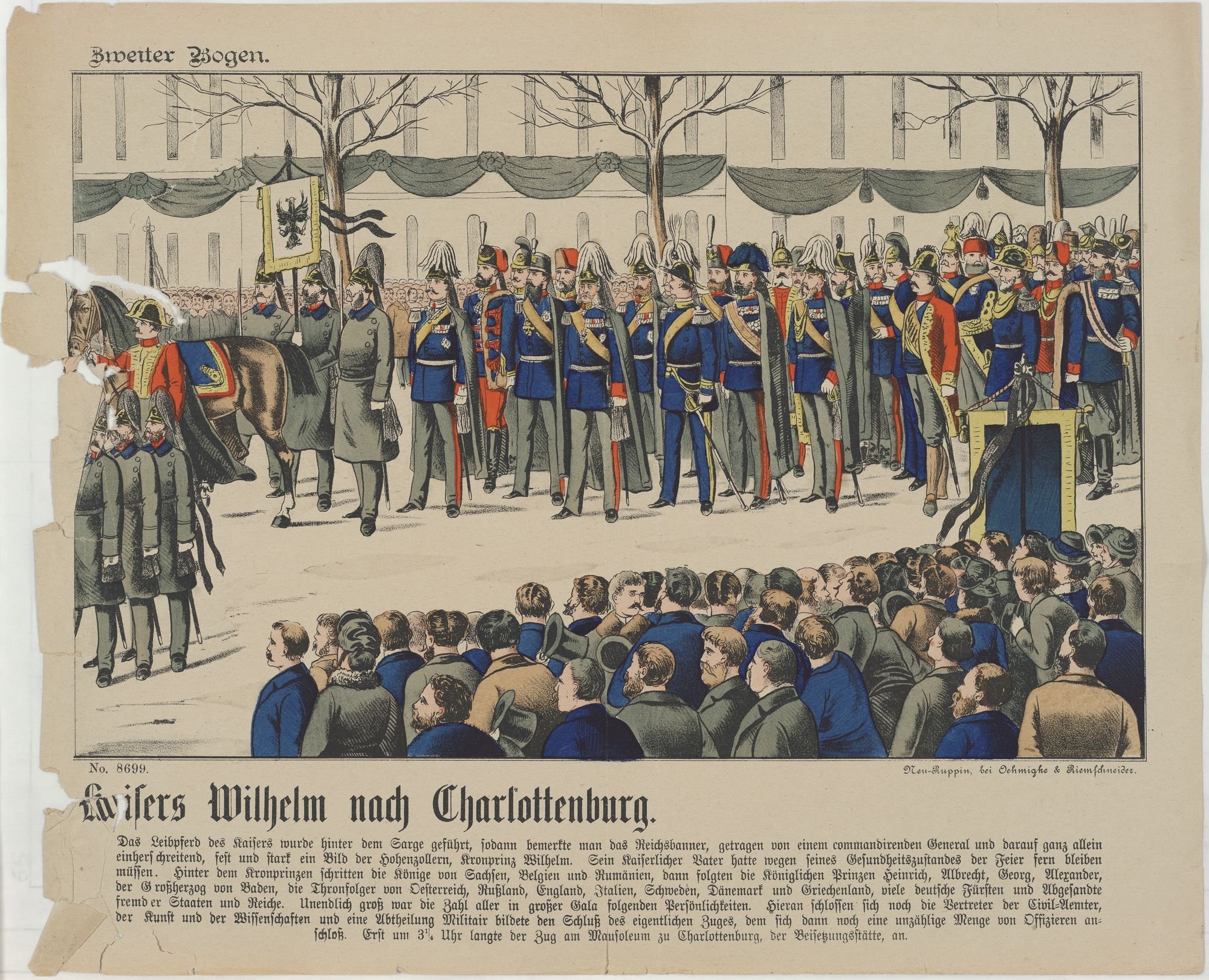 Die feierliche Ueberführung der Leiche des Kaisers Wilhelm nach Charlottenburg. (Kulturstiftung Sachsen-Anhalt Public Domain Mark)