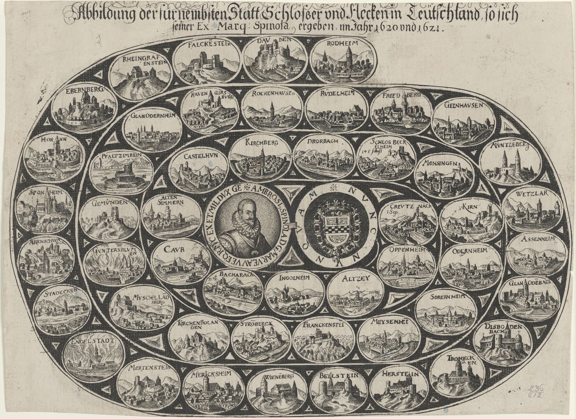 Abbildung der furnembsten Statt Schlößser und Flecken in Teütschland, so sich/ seiner Ex: Marq: Spinola ergeben, im Jahr 1620 und 1621. (Kulturstiftung Sachsen-Anhalt Public Domain Mark)