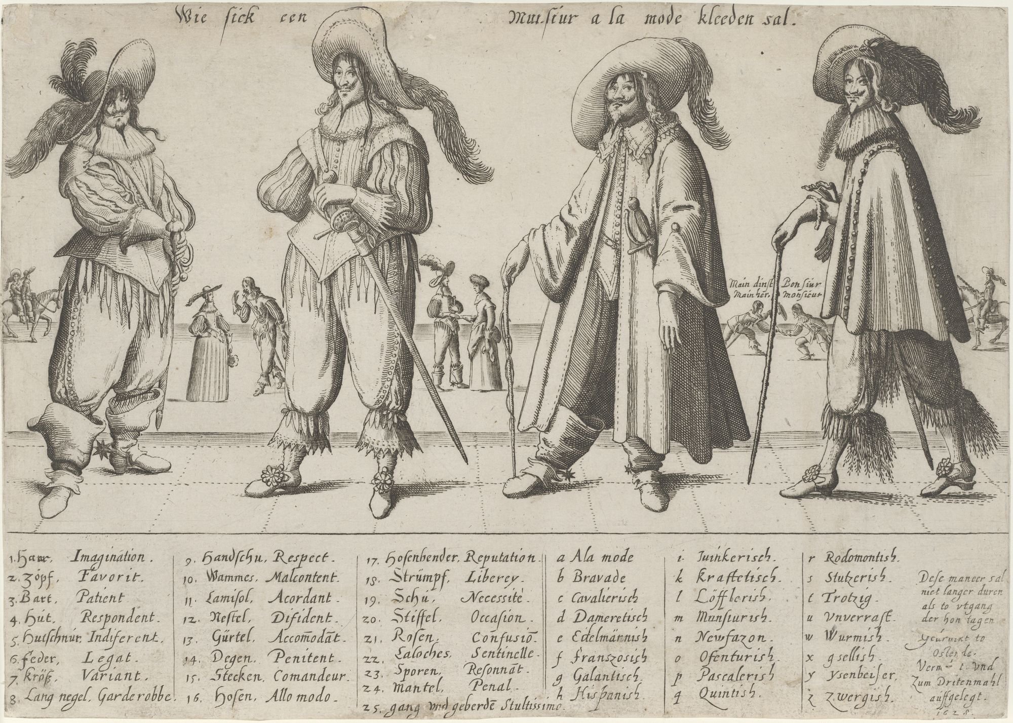 Wie sick een Munsiur a la mode kleeden sal. (Kulturstiftung Sachsen-Anhalt Public Domain Mark)