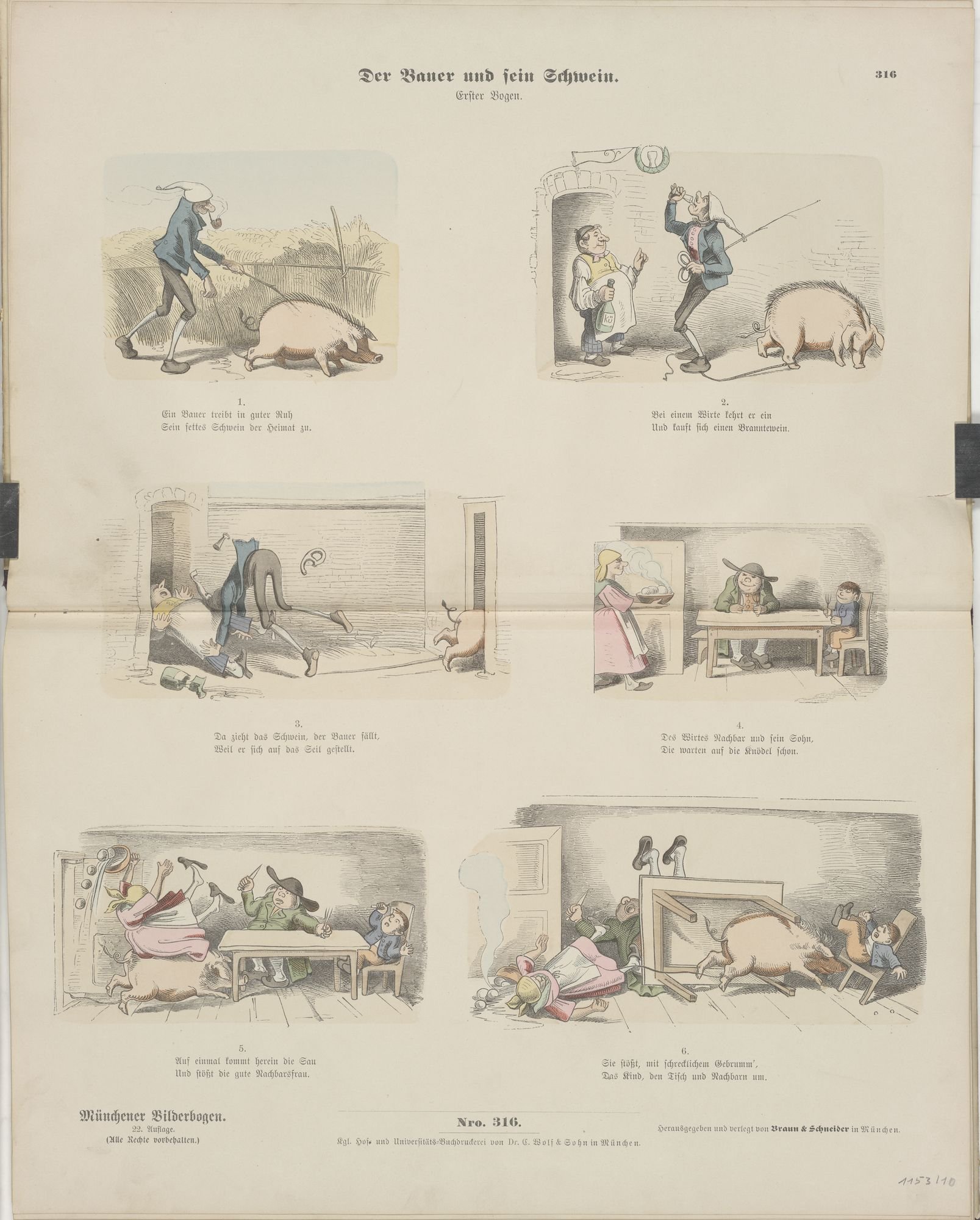 Der Bauer und sein Schwein./ Erster Bogen. (Kulturstiftung Sachsen-Anhalt Public Domain Mark)