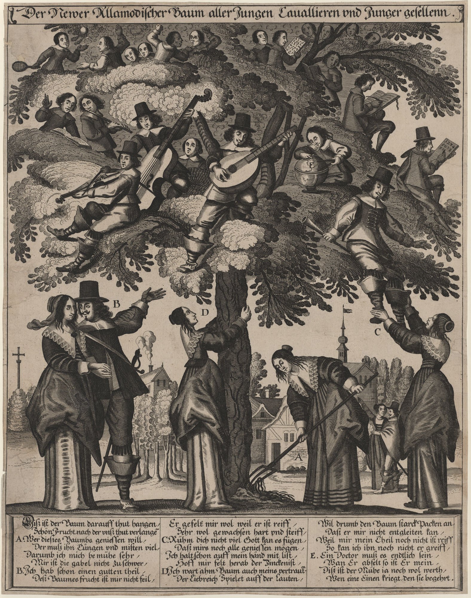 Der Newer Allamodischer Baum aller Jungen Cauallieren und Junger gesellenn. (Kulturstiftung Sachsen-Anhalt Public Domain Mark)
