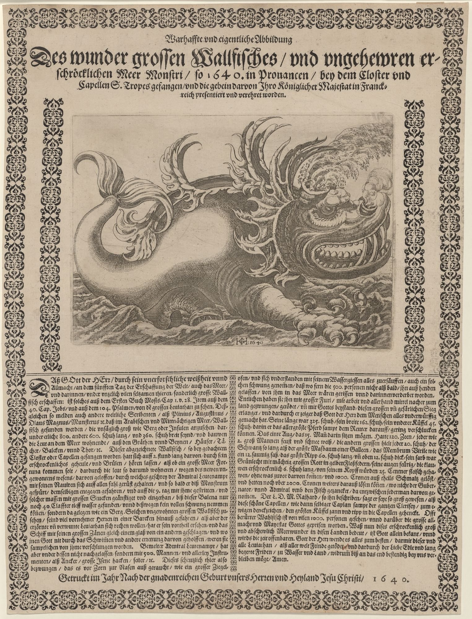 Warhaffte und eigentliche Abbildung Des wunder grossen Wallfisches (Kulturstiftung Sachsen-Anhalt Public Domain Mark)