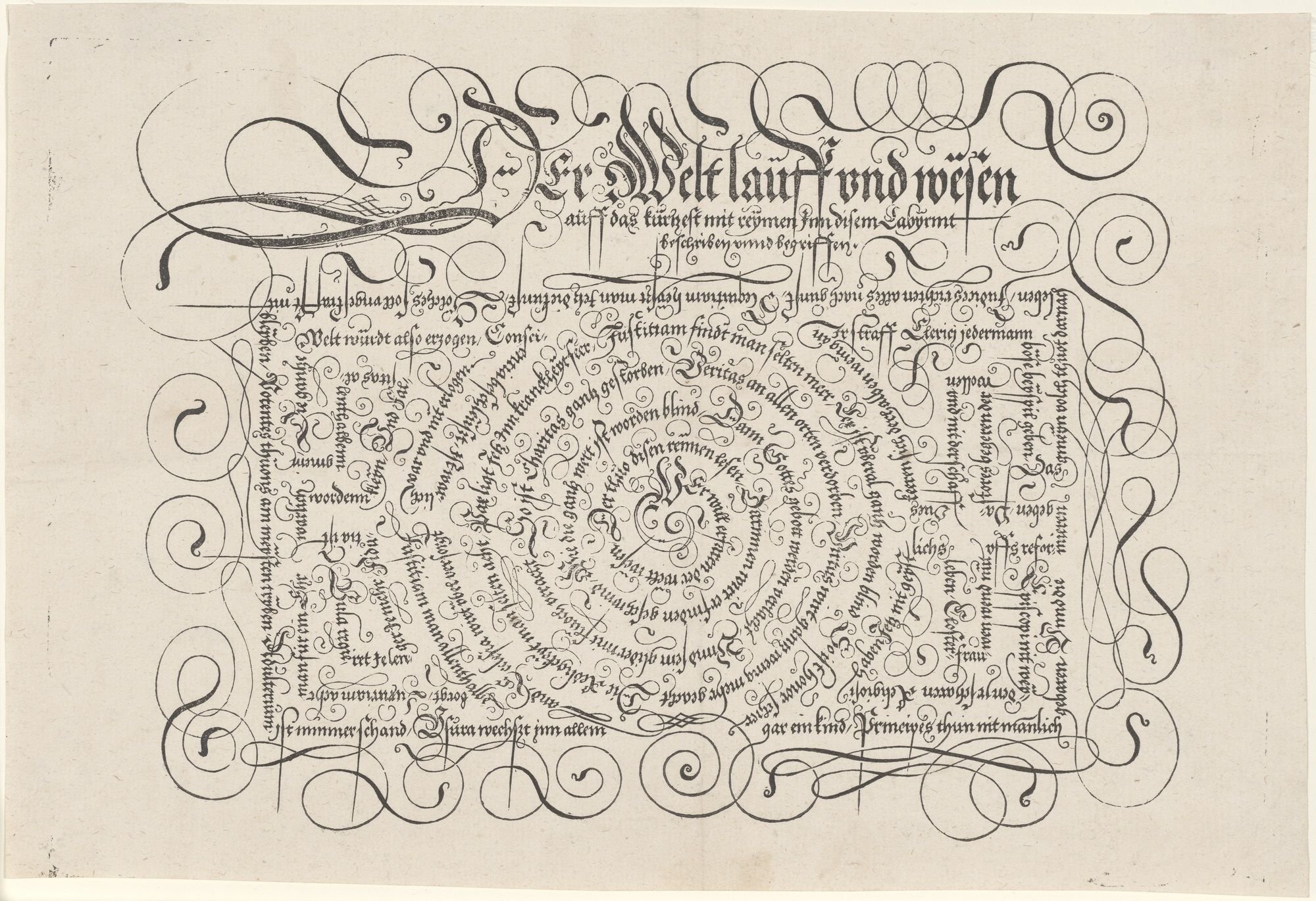 Der Welt lauff und wesen/ auff das kürtzest mit reymen Inn diesem Labyrint/ beschiben unnd begriffen In disem Labyrint. (Kulturstiftung Sachsen-Anhalt Public Domain Mark)