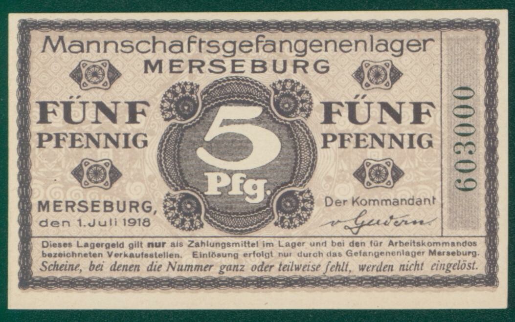 Lagergeld Merseburg "Fünf Pfennig", No. 603000 (Kulturhistorisches Museum Schloss Merseburg CC BY-NC-SA)