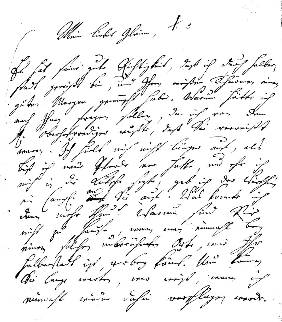 Brief J. F. W. Zachariaes an J.W.L. Gleim vom 17. August 1751 (Gleimhaus Halberstadt CC BY-NC-SA)