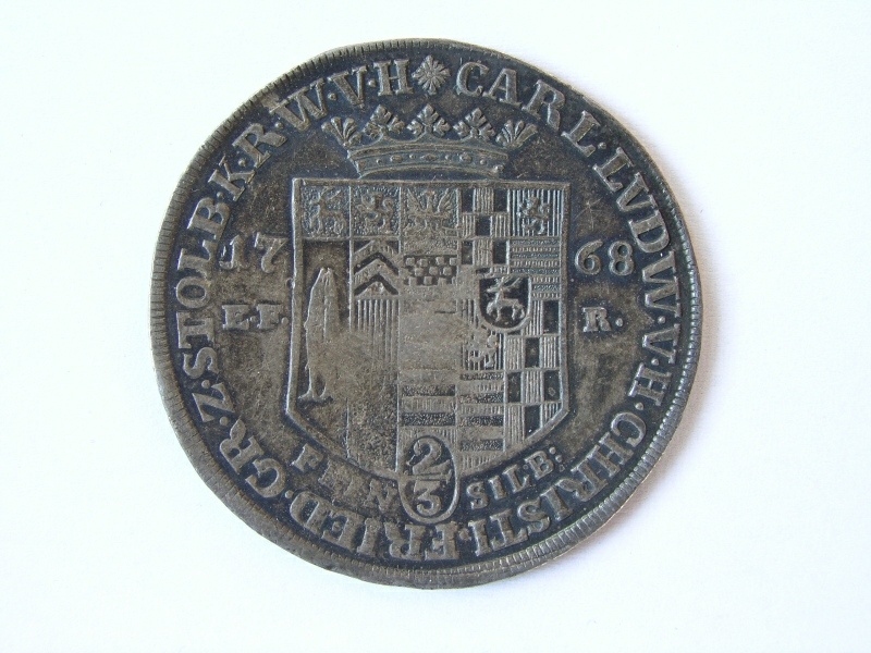 2/3 Ausbeutetaler (Gulden) 1768, Vorderseite (Kulturstiftung Sachsen-Anhalt CC BY-NC-SA)