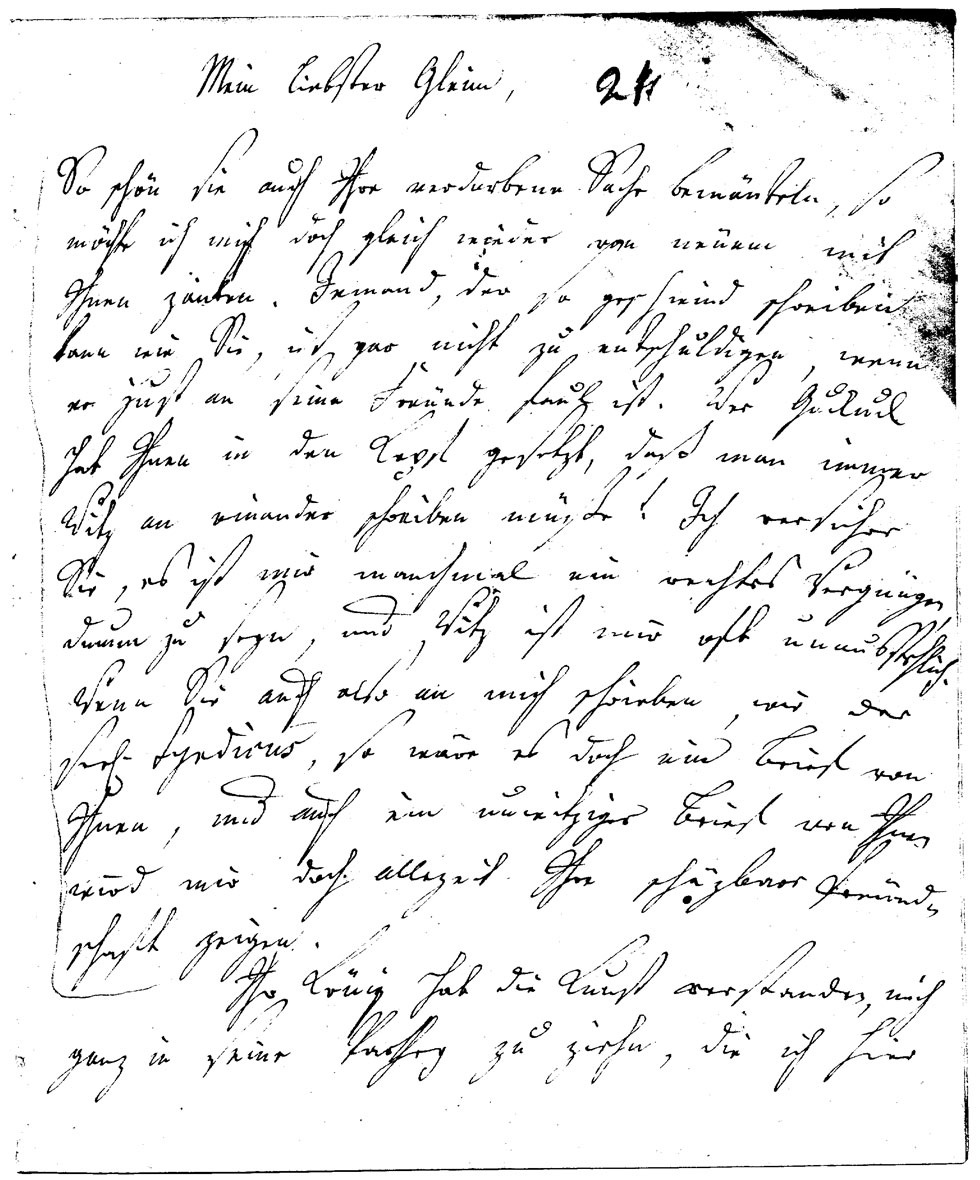 Brief J. F. W. Zachariaes an J.W.L. Gleim vom 24. Dezember 1756 (Gleimhaus Halberstadt CC BY-NC-SA)