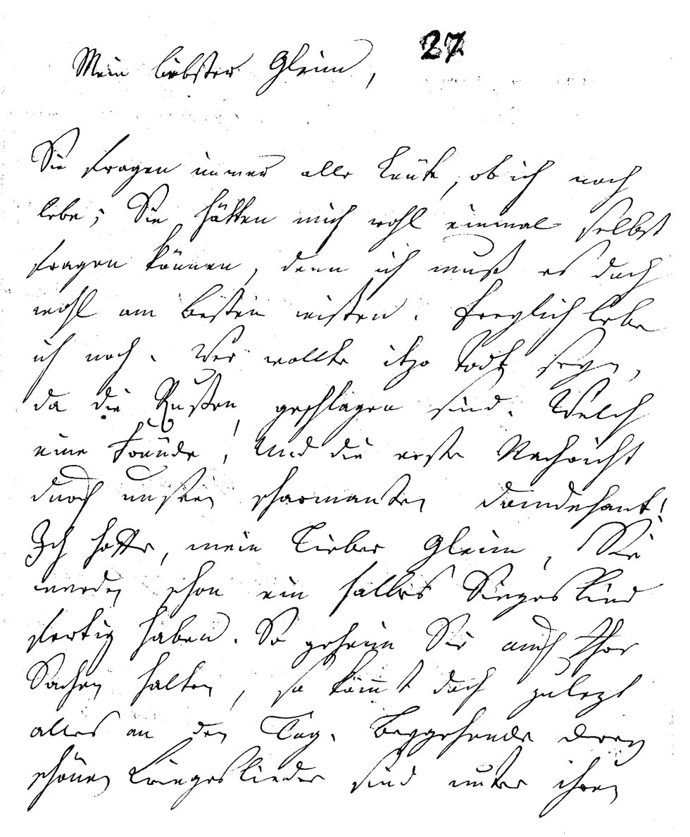 Brief J. F. W. Zachariaes an J.W.L. Gleim vom 2. September 1758 (Gleimhaus Halberstadt CC BY-NC-SA)