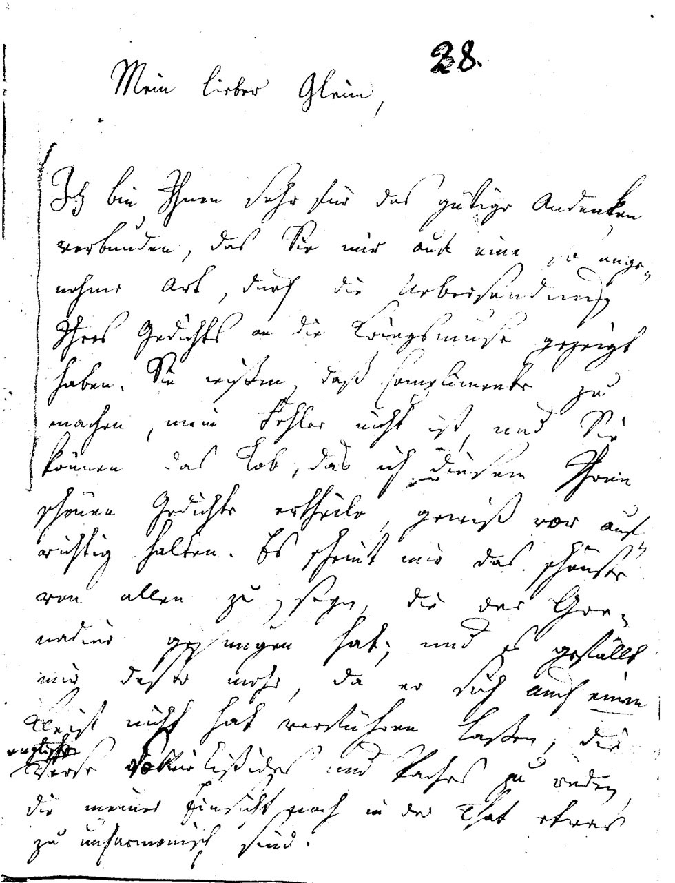 Brief J. F. W. Zachariaes an J.W.L. Gleim vom 9. April 1759 (Gleimhaus Halberstadt CC BY-NC-SA)