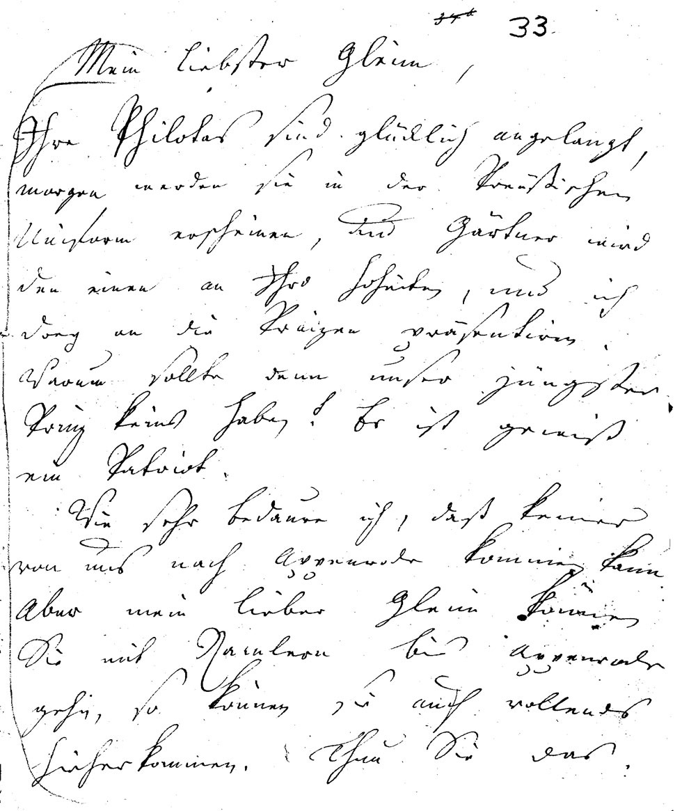 Brief J. F. W. Zachariaes an J.W.L. Gleim vom 5. Juni 1760 (Gleimhaus Halberstadt CC BY-NC-SA)