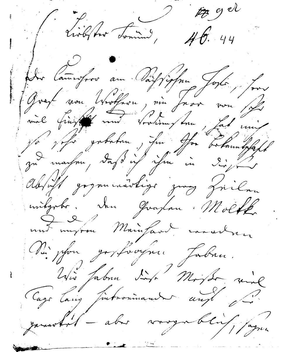 Brief J. F. W. Zachariaes an J.W.L. Gleim vom 26. August 1765 (Gleimhaus Halberstadt CC BY-NC-SA)