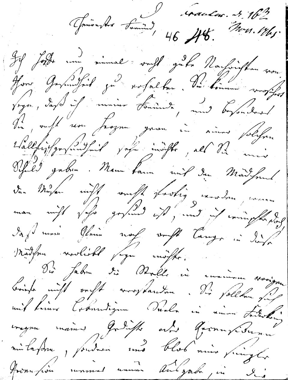 Brief J. F. W. Zachariaes an J.W.L. Gleim vom 29. Oktober 1765 (Gleimhaus Halberstadt CC BY-NC-SA)