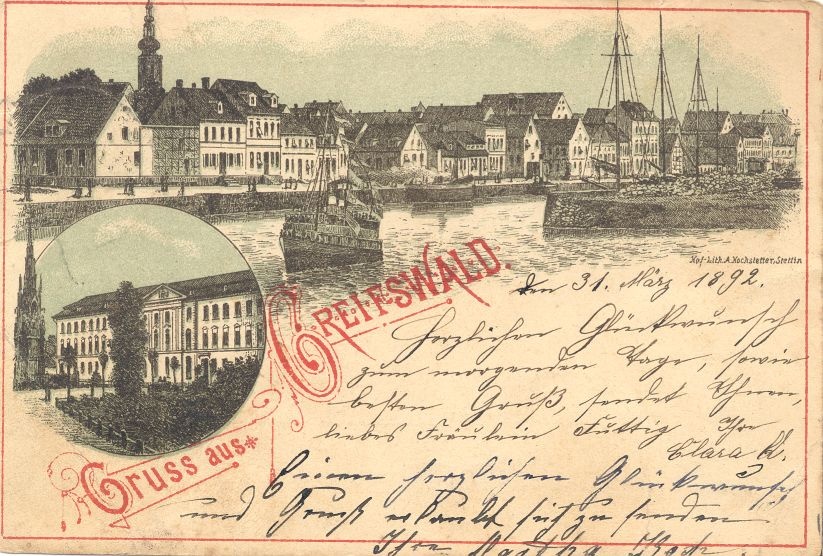 Ansichtskarte Greifswald (Kreismuseum Bitterfeld CC BY-NC-SA)