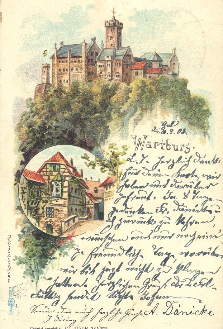 Ansichtskarte Wartburg (Kreismuseum Bitterfeld CC BY-NC-SA)