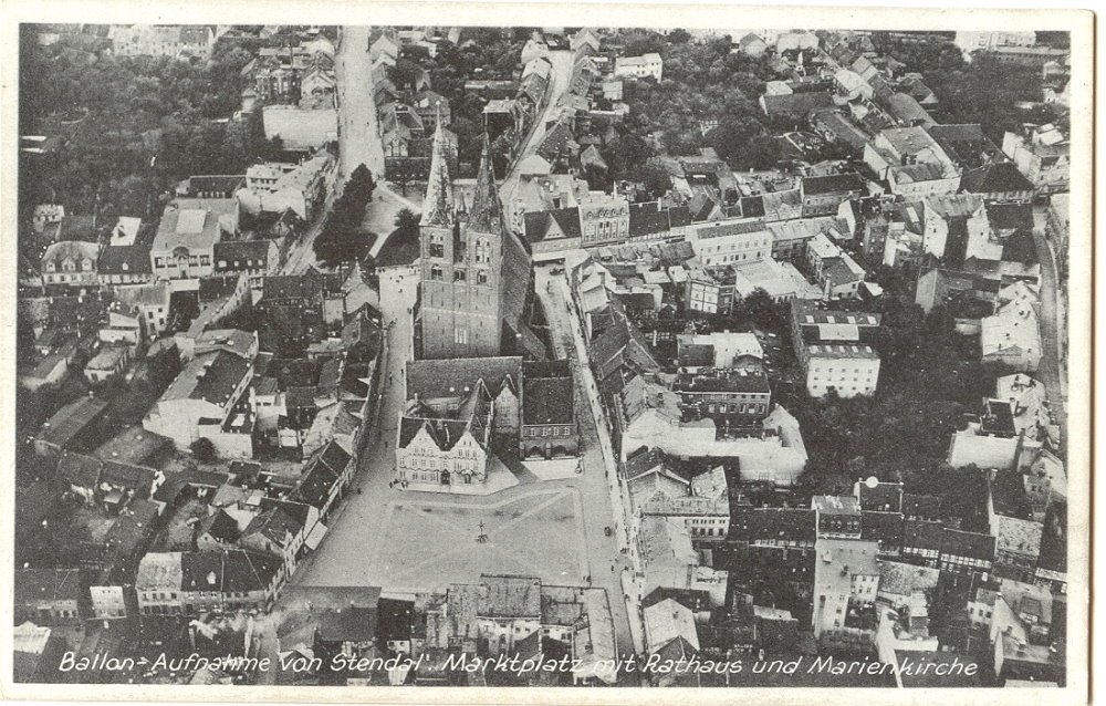 Ansichtskarte: Luftbild Stendal 1889 (Altmärkisches Museum Stendal CC BY-NC-SA)