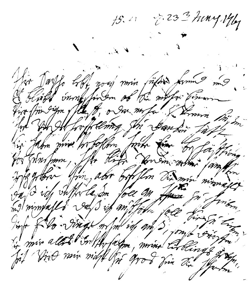 Brief A. L. Karschs an J.W.L. Gleim vom 23. Juni 1763 (Gleimhaus Halberstadt CC BY-NC-SA)