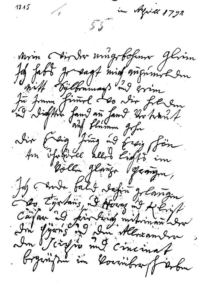 Brief A. L. Karschs an J.W.L. Gleim vom April 1791 (Gleimhaus Halberstadt CC BY-NC-SA)
