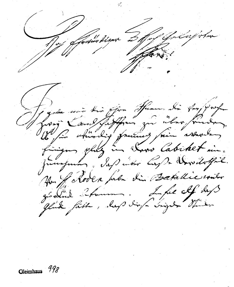 Brief J. P. Hackerts an J.W.L. Gleim vom 8. August 1761 (Gleimhaus Halberstadt CC BY-NC-SA)