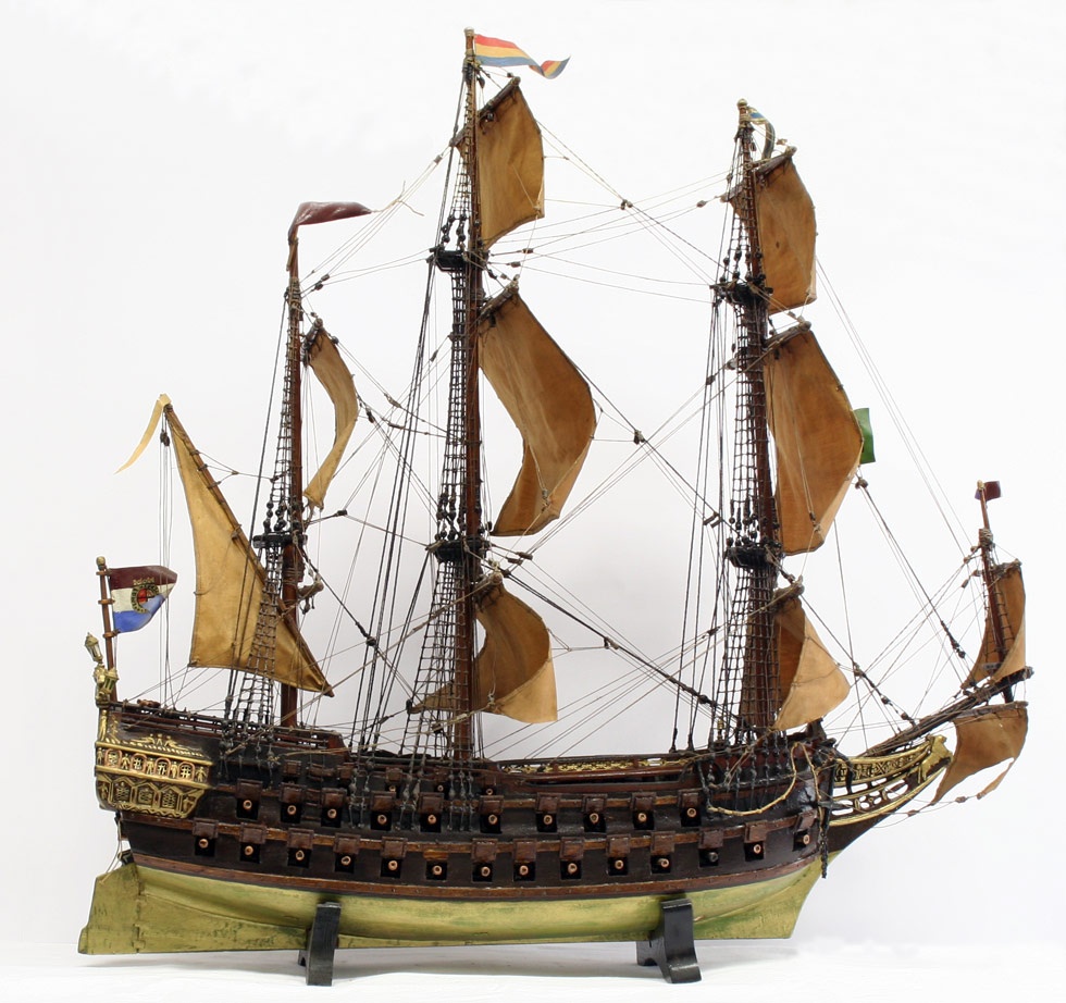 Schiffsmodell &quot;Holländisches Linienschiff&quot; (Salzlandmuseum Schönebeck CC BY-NC-SA)