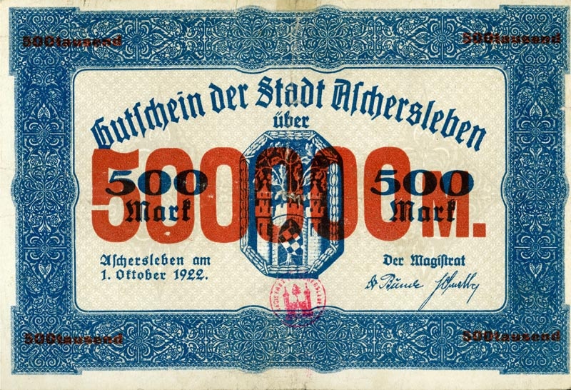 Schein der Hochinflation (Aschersleben, 500.000 Mark) (Kulturstiftung Sachsen-Anhalt CC BY-NC-SA)
