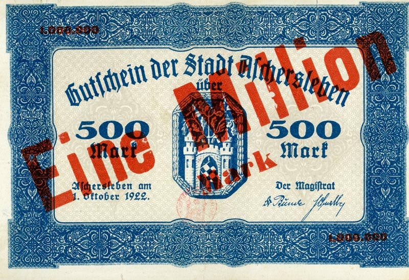 Schein der Hochinflation (Aschersleben, 1.000.000 Mark) (Kulturstiftung Sachsen-Anhalt CC BY-NC-SA)