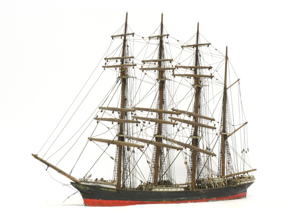 Schiffsmodell &quot;Viermast-Segelschiff&quot; (Salzlandmuseum Schönebeck CC BY-NC-SA)