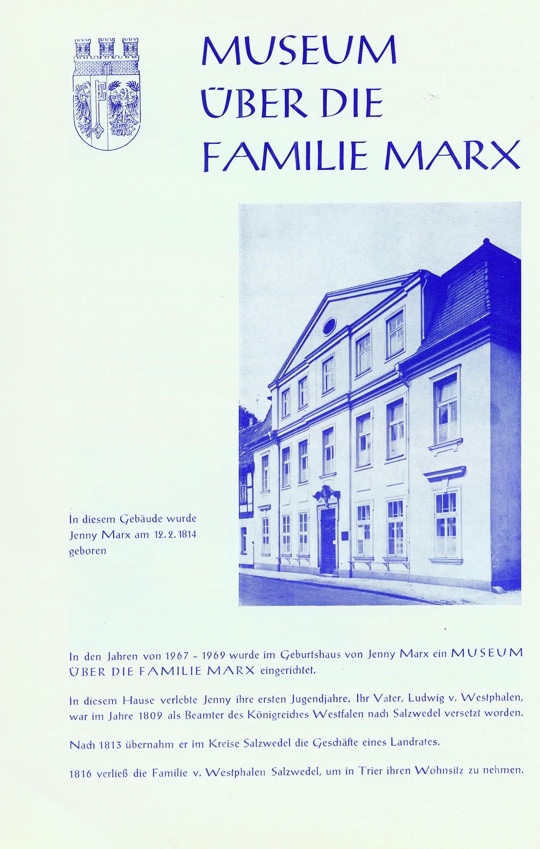 nformations- und Werbeblatt des Museums über die Familie Marx aus dem Jahre 1970 (Johann-Friedrich-Danneil-Museum Salzwedel CC BY-NC-SA)