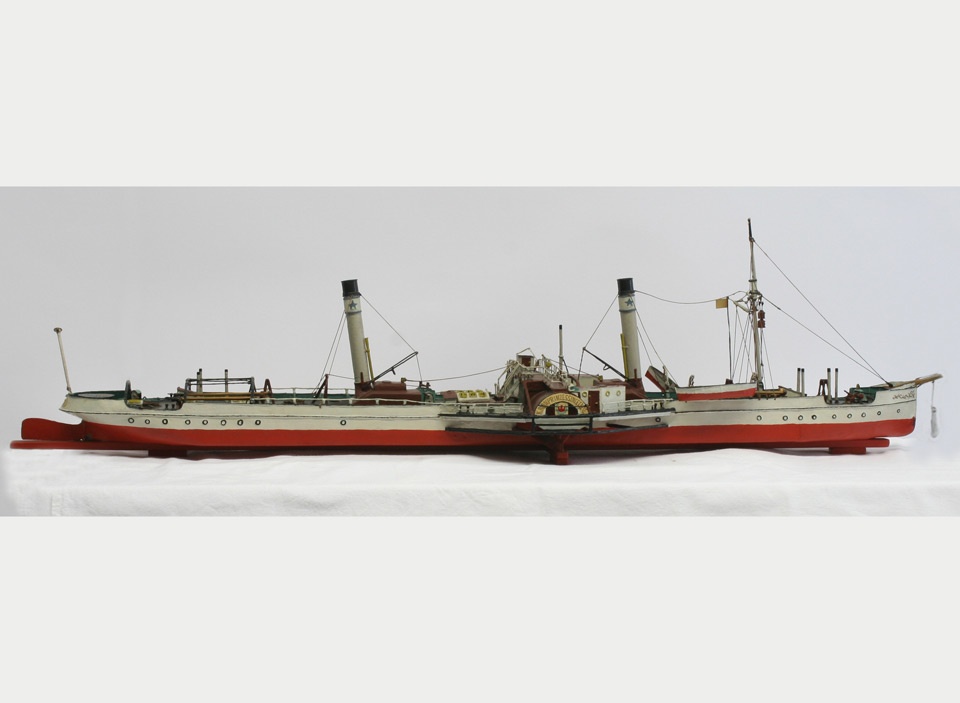 Schiffsmodell: Seitenraddampfer &quot;Kronprinzessin Cecilie&quot; (Salzlandmuseum Schönebeck CC BY-NC-SA)