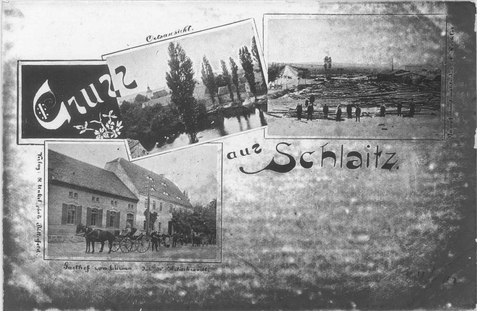 Ansichtskarte Schlaitz (Kreismuseum Bitterfeld CC BY-NC-SA)