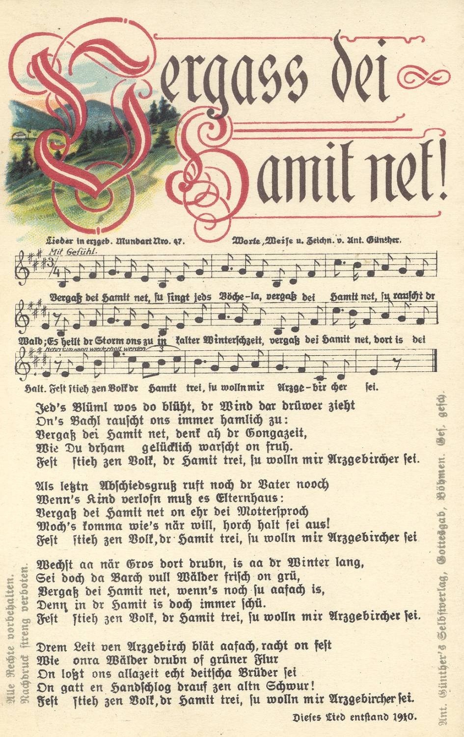 Liedpostkarte (Kreismuseum Bitterfeld CC BY-NC-SA)