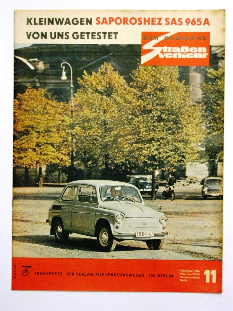Der Deutsche Straßenverkehr Heft 11 des Jahres 1966 (Fahrzeugmuseum Staßfurt CC BY-NC-SA)