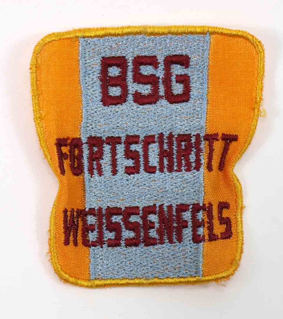 gesticktes Abzeichen oder Aufnäher  der Sportvereinigung BSG Fortschritt Weißenfels (Museum Weißenfels - Schloss Neu-Augustusburg CC BY-NC-SA)