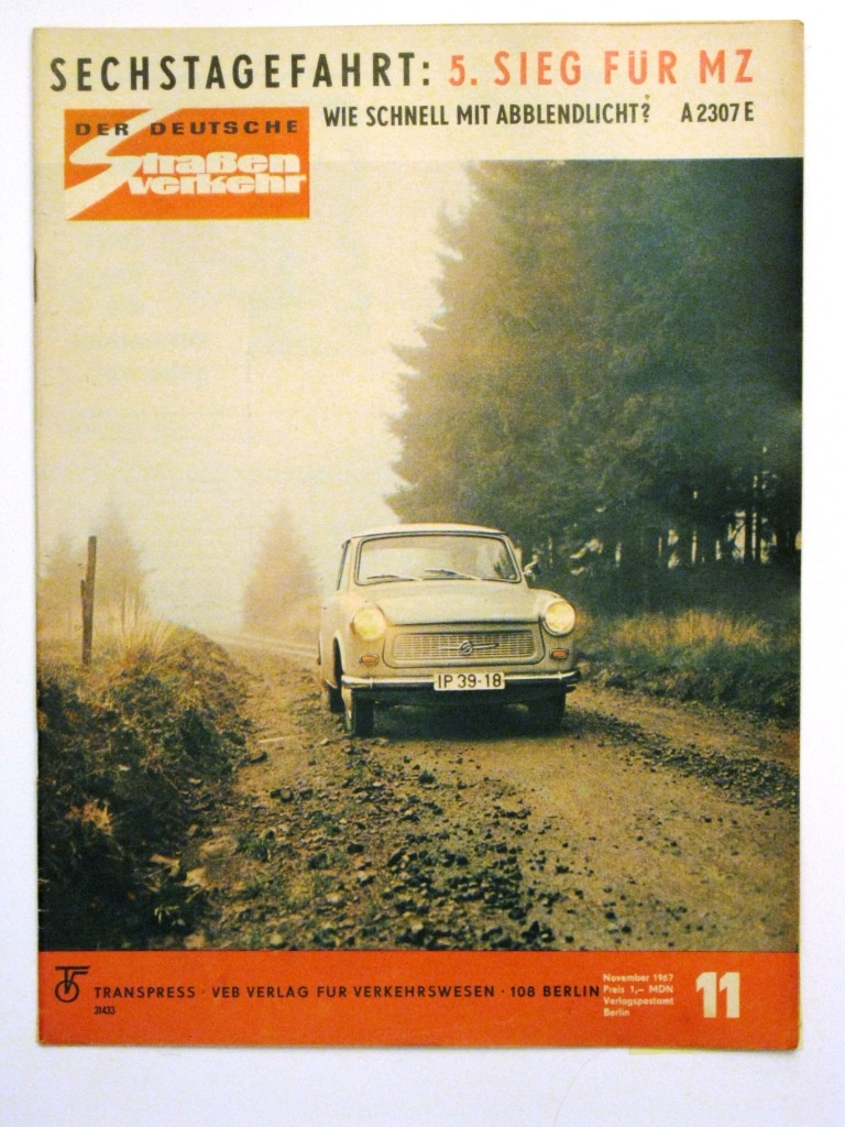 Der Deutsche Straßenverkehr Heft 11 des Jahres 1967 (Fahrzeugmuseum Staßfurt CC BY-NC-SA)