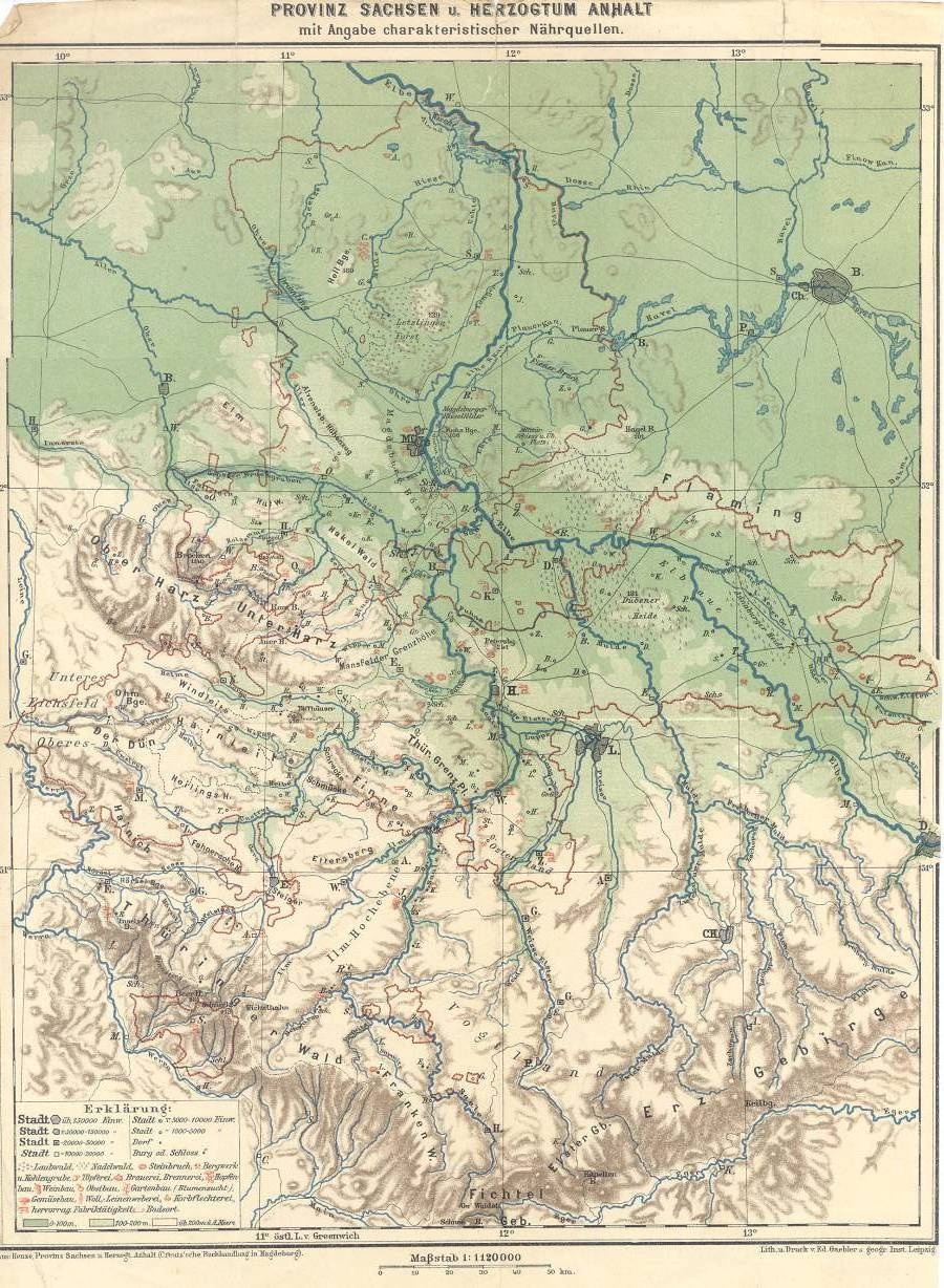Gebietskarte Provinz Sachsen und Herzogtum Anhalt (Kreismuseum Bitterfeld CC BY-NC-SA)